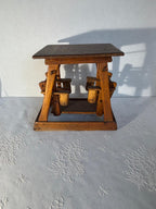 Early 20th Century Folk Art Miniature Porch Swing Model in Reclaimed Advertising Wood
