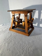 Early 20th Century Folk Art Miniature Porch Swing Model in Reclaimed Advertising Wood