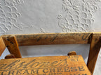 Early 20th Century Folk Art Miniature Porch Swing Model in Reclaimed Advertising Wood