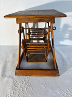 Early 20th Century Folk Art Miniature Porch Swing Model in Reclaimed Advertising Wood
