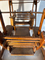 Early 20th Century Folk Art Miniature Porch Swing Model in Reclaimed Advertising Wood