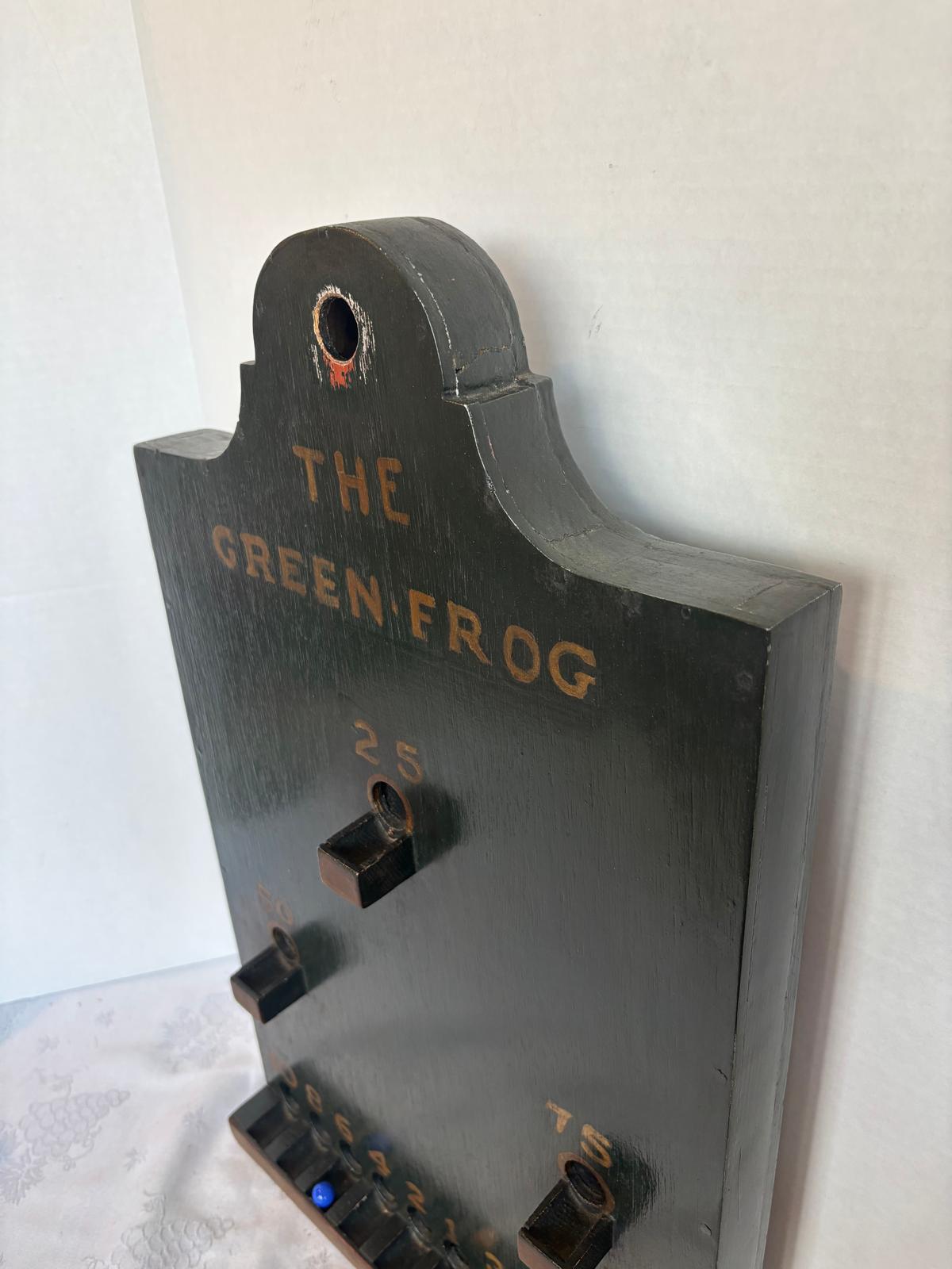 Early 20th Century American Folk Art Marble Game Board “The Green Frog” Tavern Board
