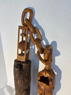 French Folk Art Carved Wooden Whimsy, late 19th century.