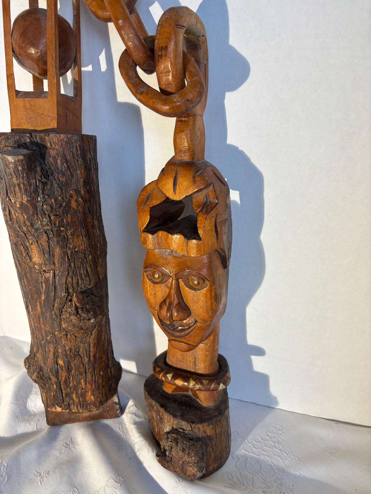 French Folk Art Carved Wooden Whimsy, late 19th century.