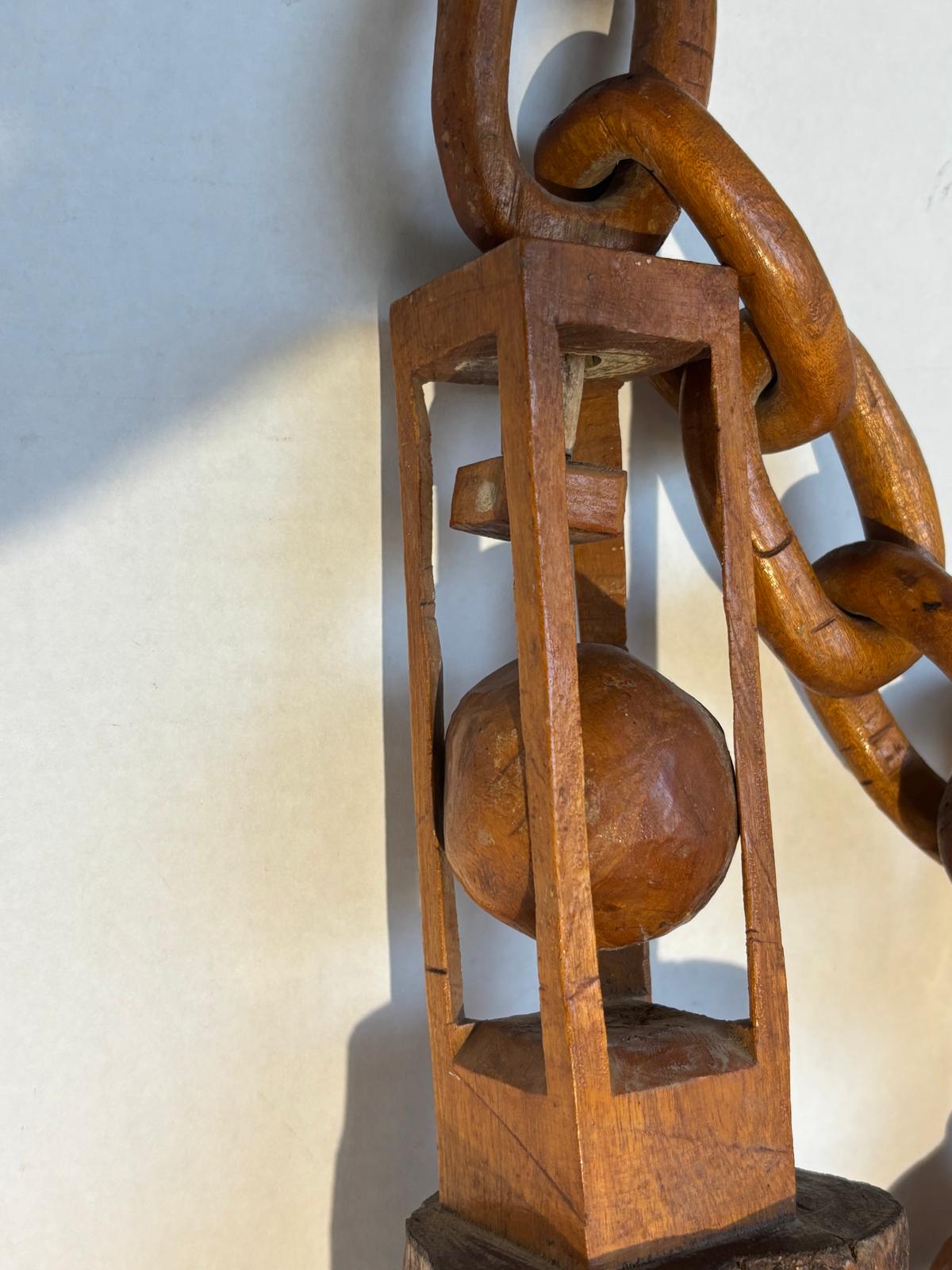 French Folk Art Carved Wooden Whimsy, late 19th century.