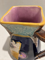 ENGLISH MAJOLICA PITCHER IN THE JAPONESQUE TASTE — ATTRIBUTED TO COPELAND & SONS (MINTON TRADITION), CIRCA 1875–1890