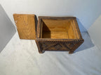 American Tramp Art Carved Box on Stand Late 19th–early 20th century