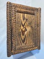 American Tramp Art Carved Box on Stand Late 19th–early 20th century