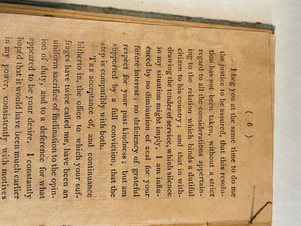 Washington’s Farewell Address. Hudson (New York): William E. Norman, Warren Street, 1812.
