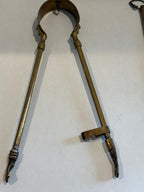 Fine Early American Brass and Iron Hearth Ensemble, 18th–Early 19th Century