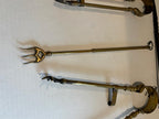Fine Early American Brass and Iron Hearth Ensemble, 18th–Early 19th Century