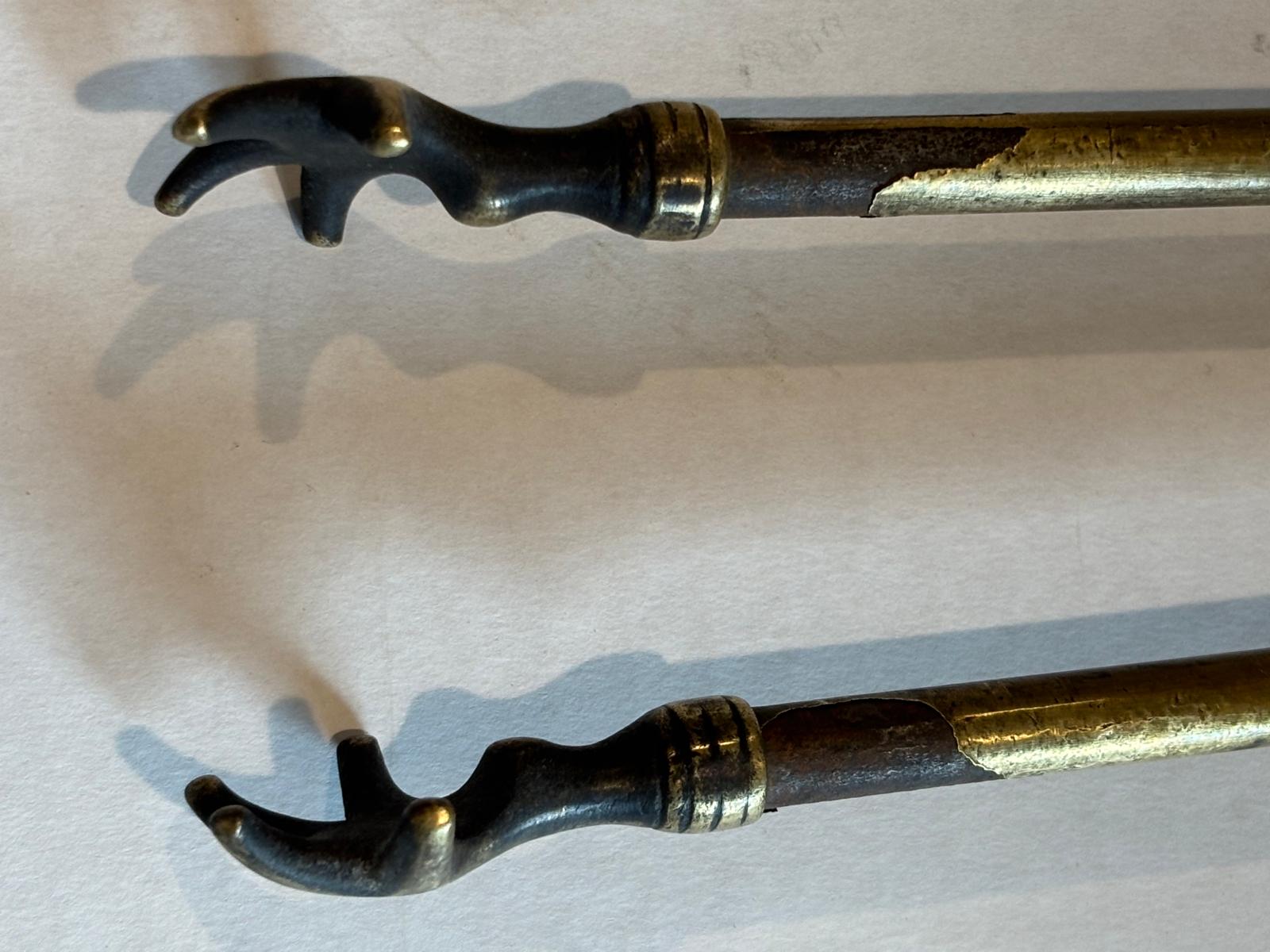 Fine Early American Brass and Iron Hearth Ensemble, 18th–Early 19th Century