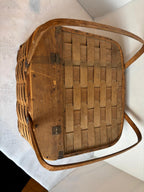 Exceptional Early 20th Century American Covered Picnic / Pie Carrier Basket with Original Interior Tray