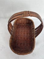 Miniature Appalachian Split-Oak Market Basket  Mid-20th Century 6” x 4”