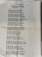 WWII TYPESCRIPT POEM FOUND IN SARA TEASDALE VOLUME — ROLAND IRVINE GAMMON, ARMY AIR FORCES, c. 1943