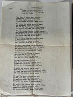 WWII TYPESCRIPT POEM FOUND IN SARA TEASDALE VOLUME — ROLAND IRVINE GAMMON, ARMY AIR FORCES, c. 1943