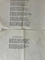 WWII TYPESCRIPT POEM FOUND IN SARA TEASDALE VOLUME — ROLAND IRVINE GAMMON, ARMY AIR FORCES, c. 1943
