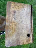 Early American School Desk and Chair Cast Iron and Oak, circa 1905–1915