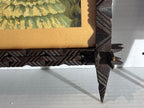 Exceptional Pair of Late 19th Century Chip-Carved Cross-Corner (Oxford) Tramp Art Frames with Original Chromolithographs