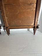 Exceptional Pair of Late 19th Century Chip-Carved Cross-Corner (Oxford) Tramp Art Frames with Original Chromolithographs