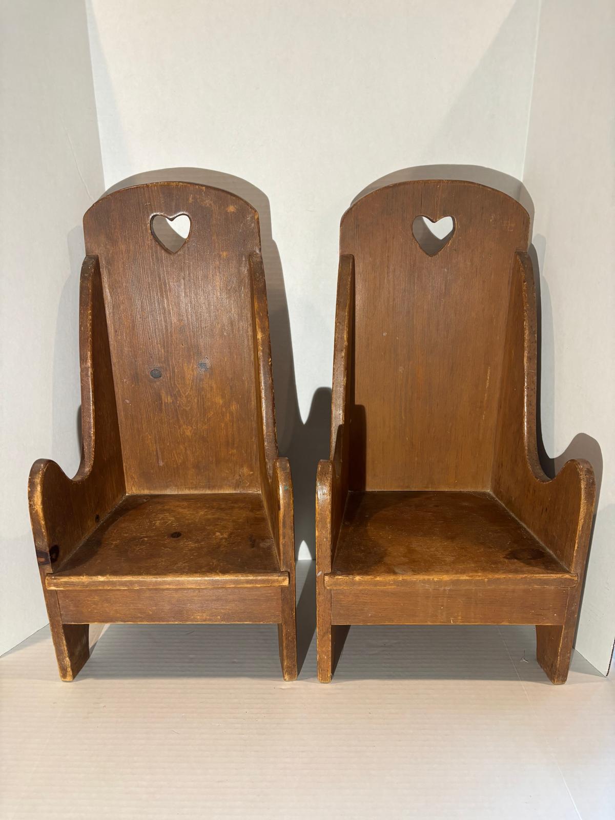 Pair of Handcrafted Pennsylvania Folk Art Child’s Chairs