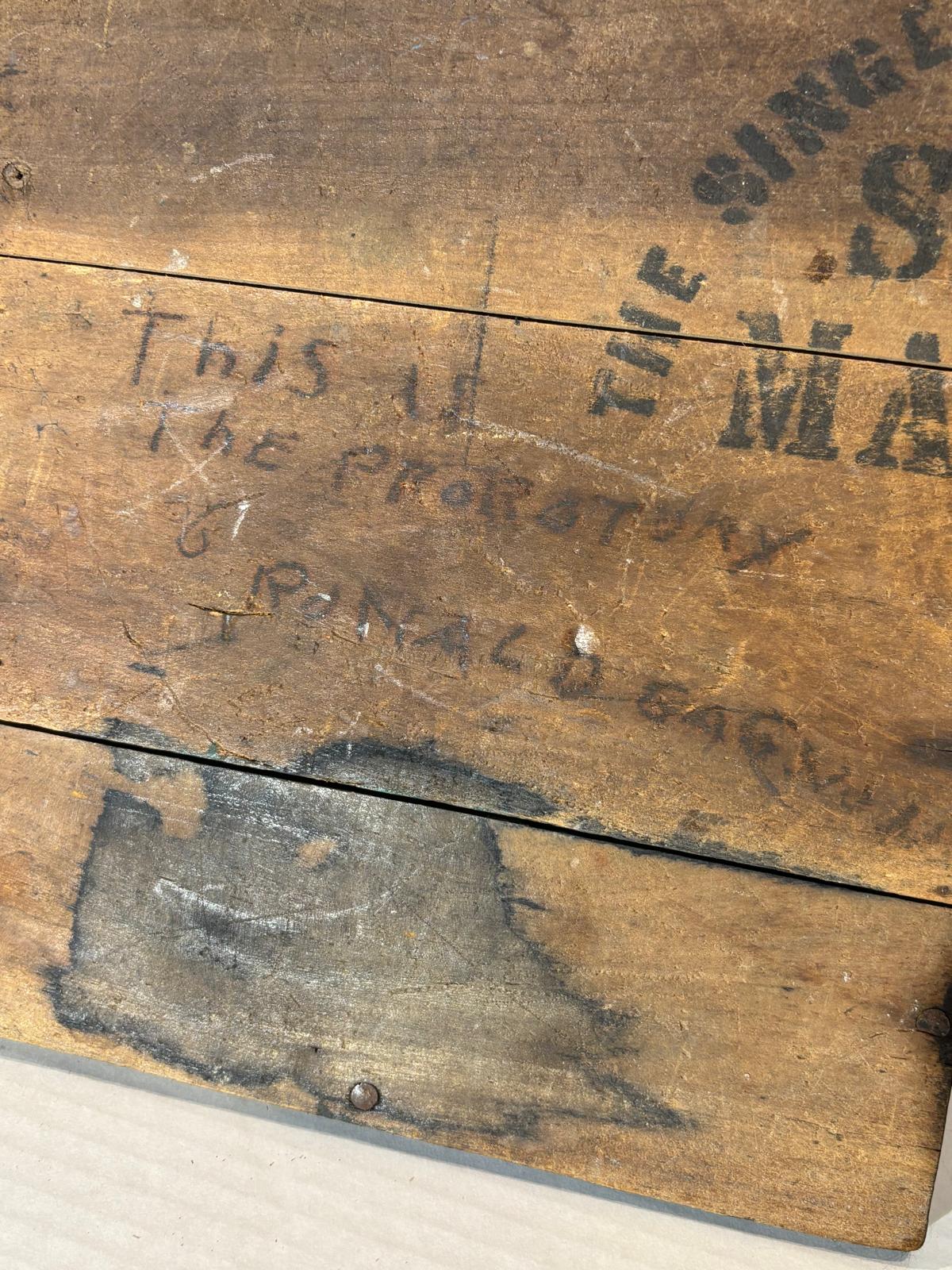 Exceptional Early American Bootblack’s Shoe-Shine Box, Signed and Inscribed to Ronald Gagnon, c. 1900–1920.