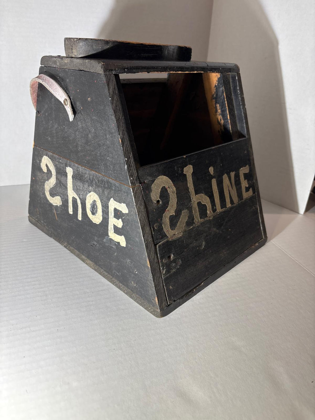 Exceptional Early American Bootblack’s Shoe-Shine Box, Signed and Inscribed to Ronald Gagnon, c. 1900–1920.