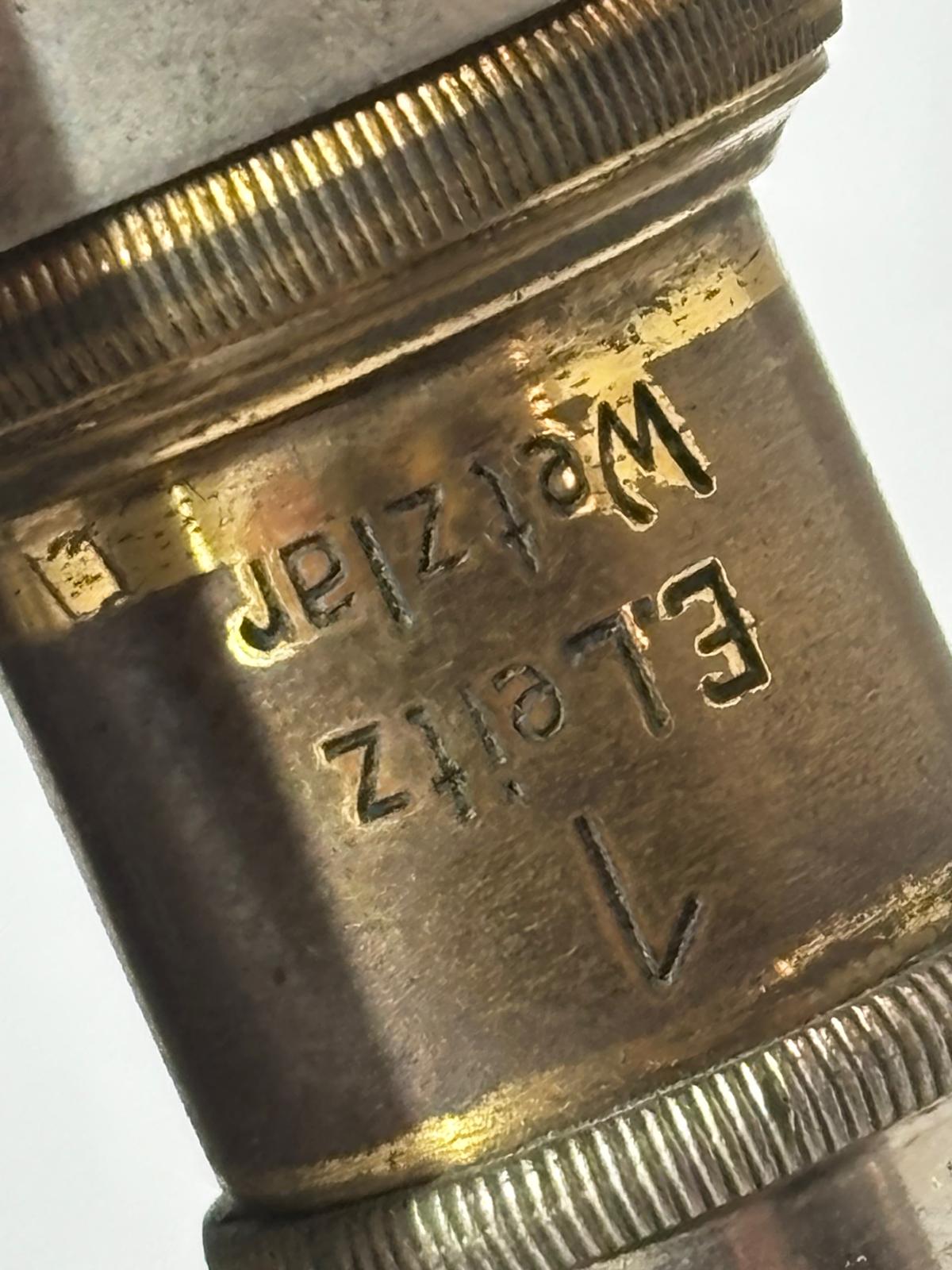 Early 20th Century Leitz Wetzlar Brass Microscope with Complete Matched Optics and Reichert Mechanical Stage — Working