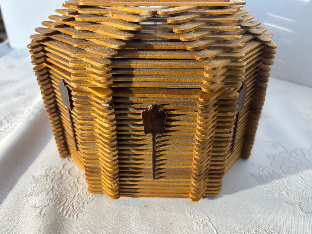 American Folk Art Architectural Box in the Tramp Art Tradition Mid-20th Century (circa 1950s)