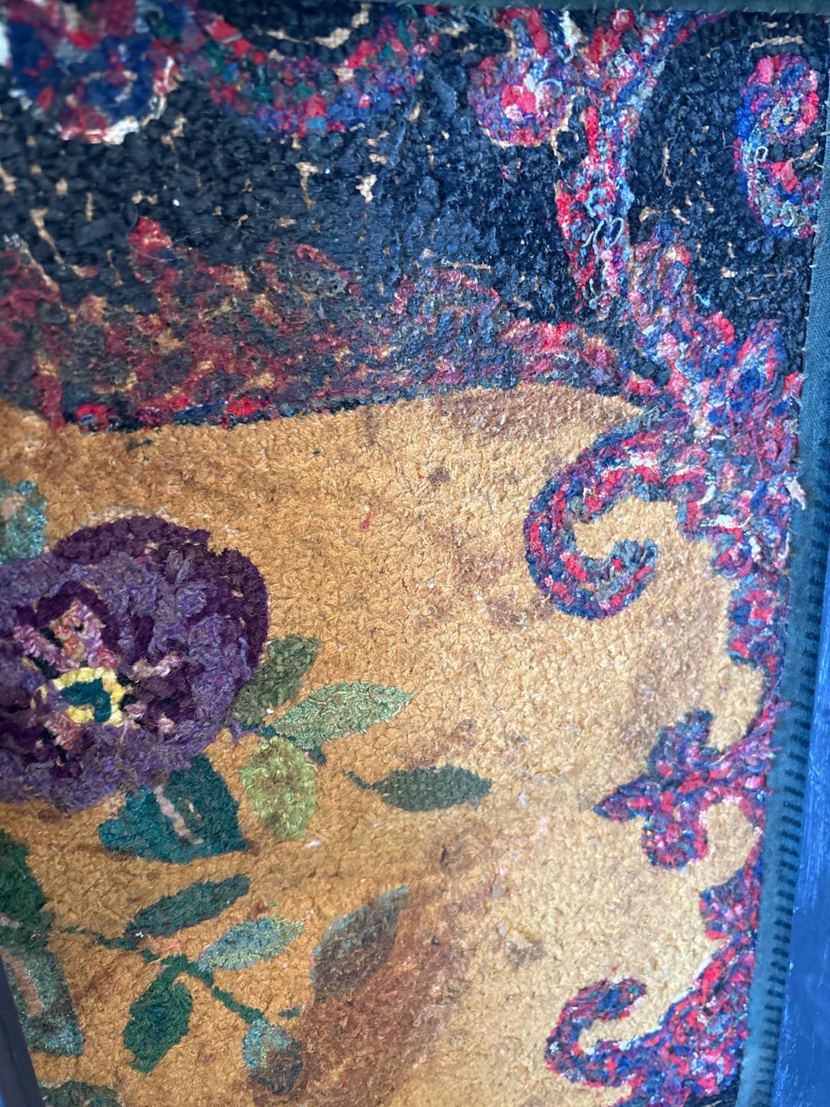 A striking American hand-hooked rug of early 20th century date