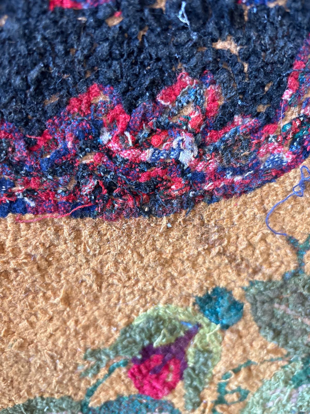 A striking American hand-hooked rug of early 20th century date