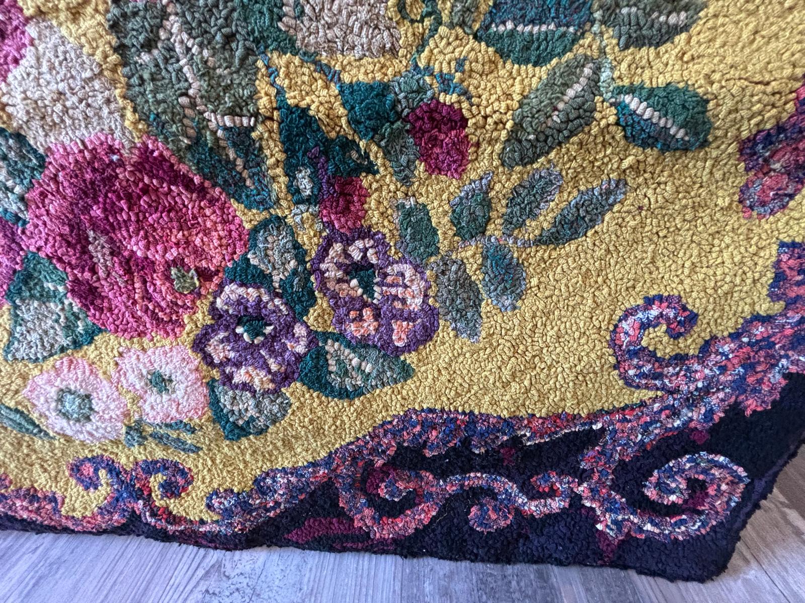 A striking American hand-hooked rug of early 20th century date
