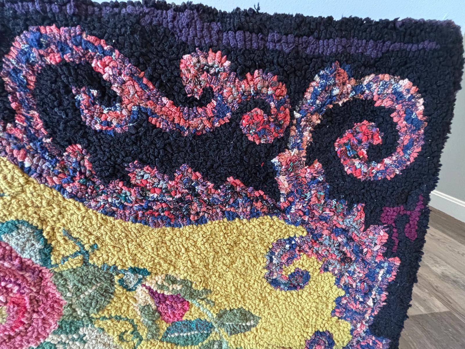 A striking American hand-hooked rug of early 20th century date