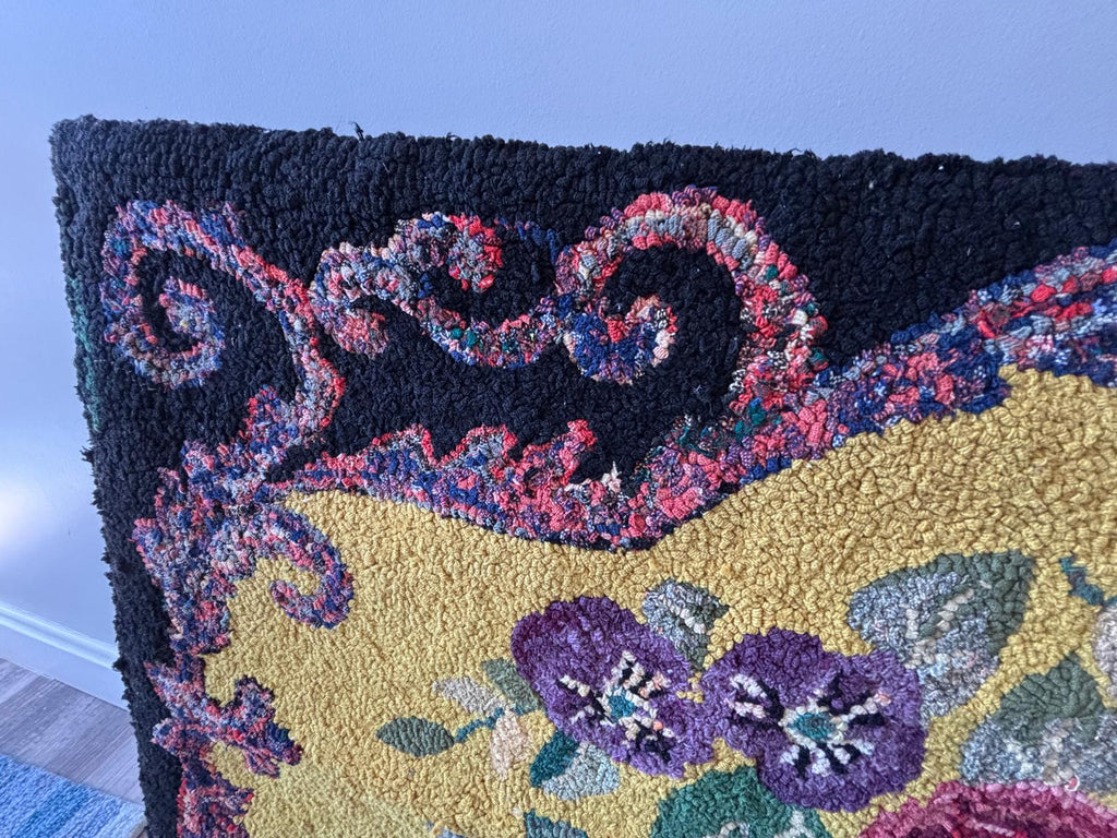 A striking American hand-hooked rug of early 20th century date