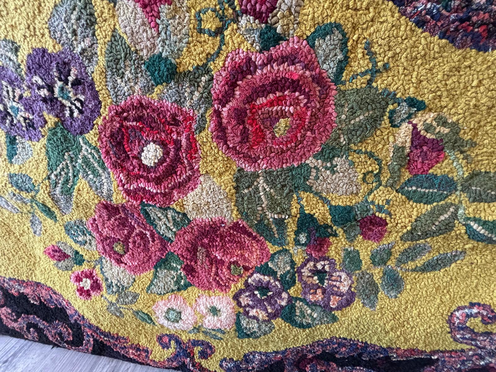 A striking American hand-hooked rug of early 20th century date