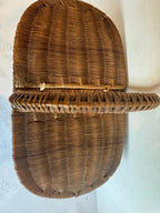 Fine Late 19th Century American Fancy Splint Basket with Hinged Lid
