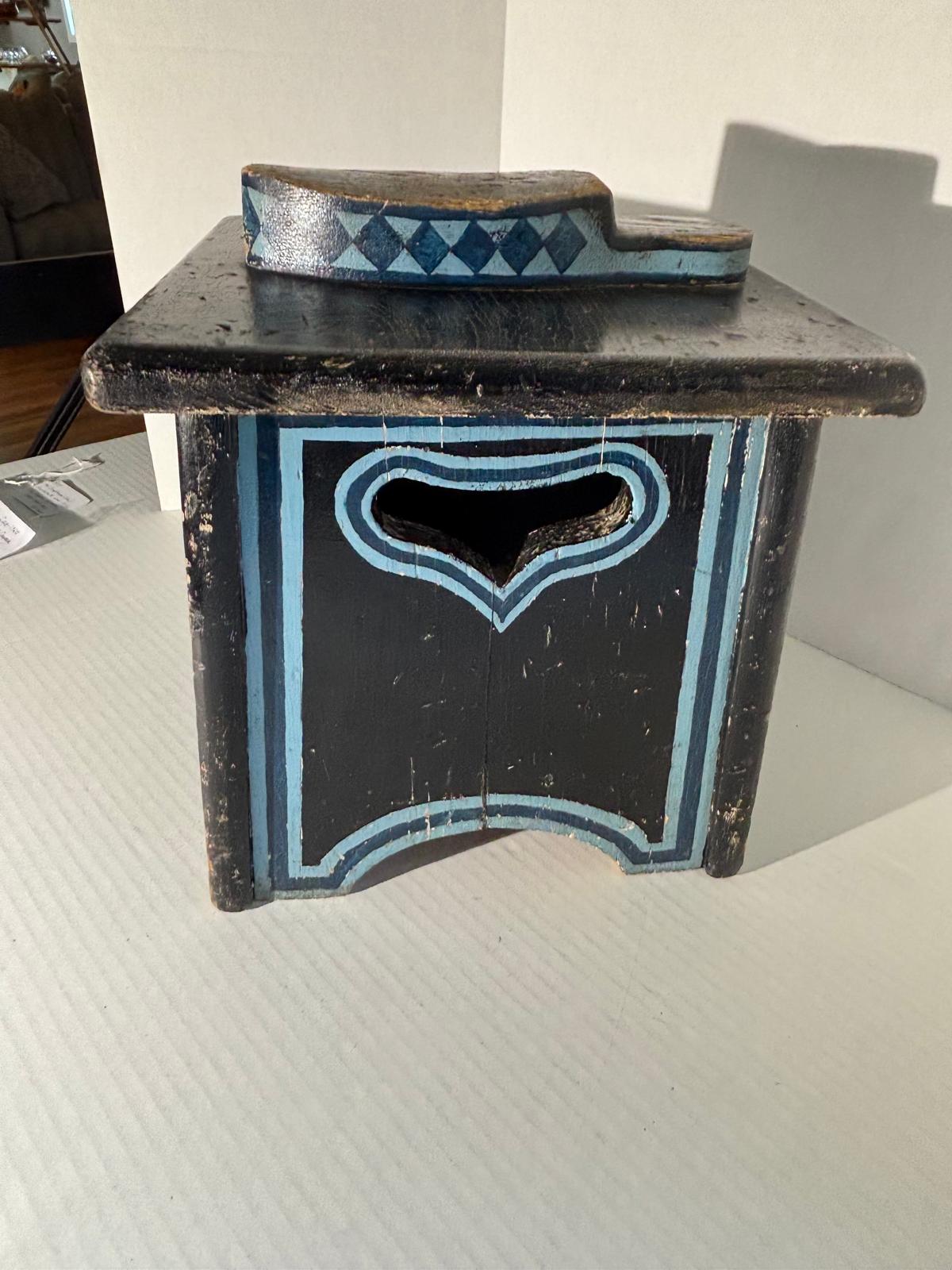 Paint-Decorated Folk Art Shoeshine Box  American, probably Pennsylvania or New England, circa 1890–1910