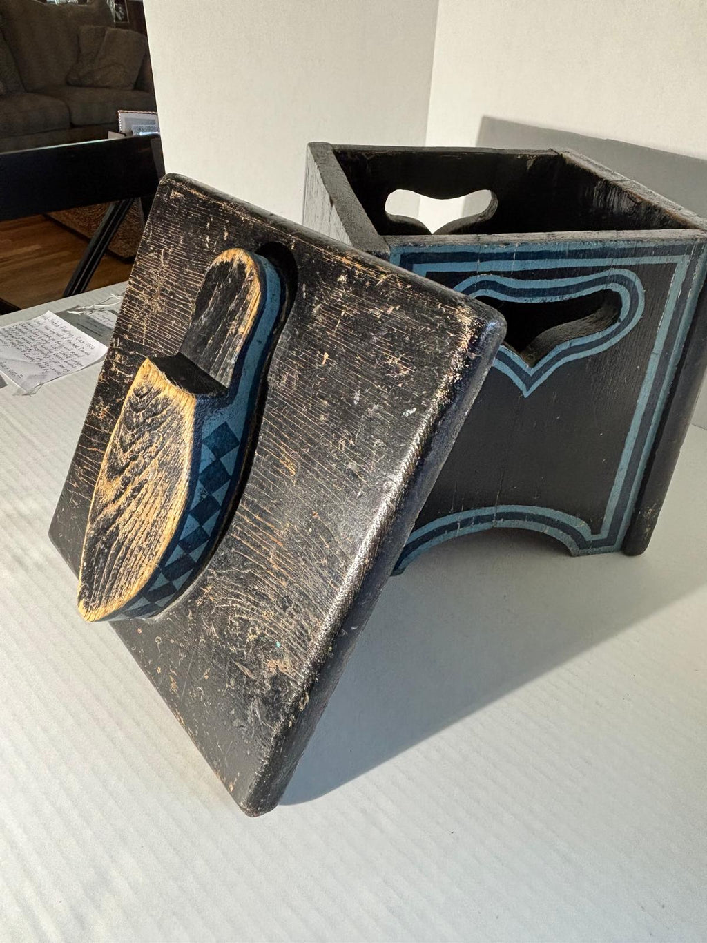 Paint-Decorated Folk Art Shoeshine Box  American, probably Pennsylvania or New England, circa 1890–1910
