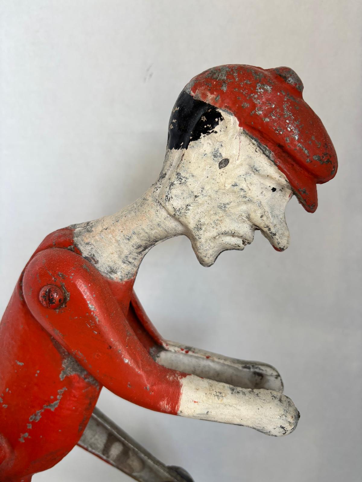 Early American Aluminum Folk-Art Cycling Automaton, c.1910–1930
