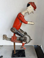 Early American Aluminum Folk-Art Cycling Automaton, c.1910–1930