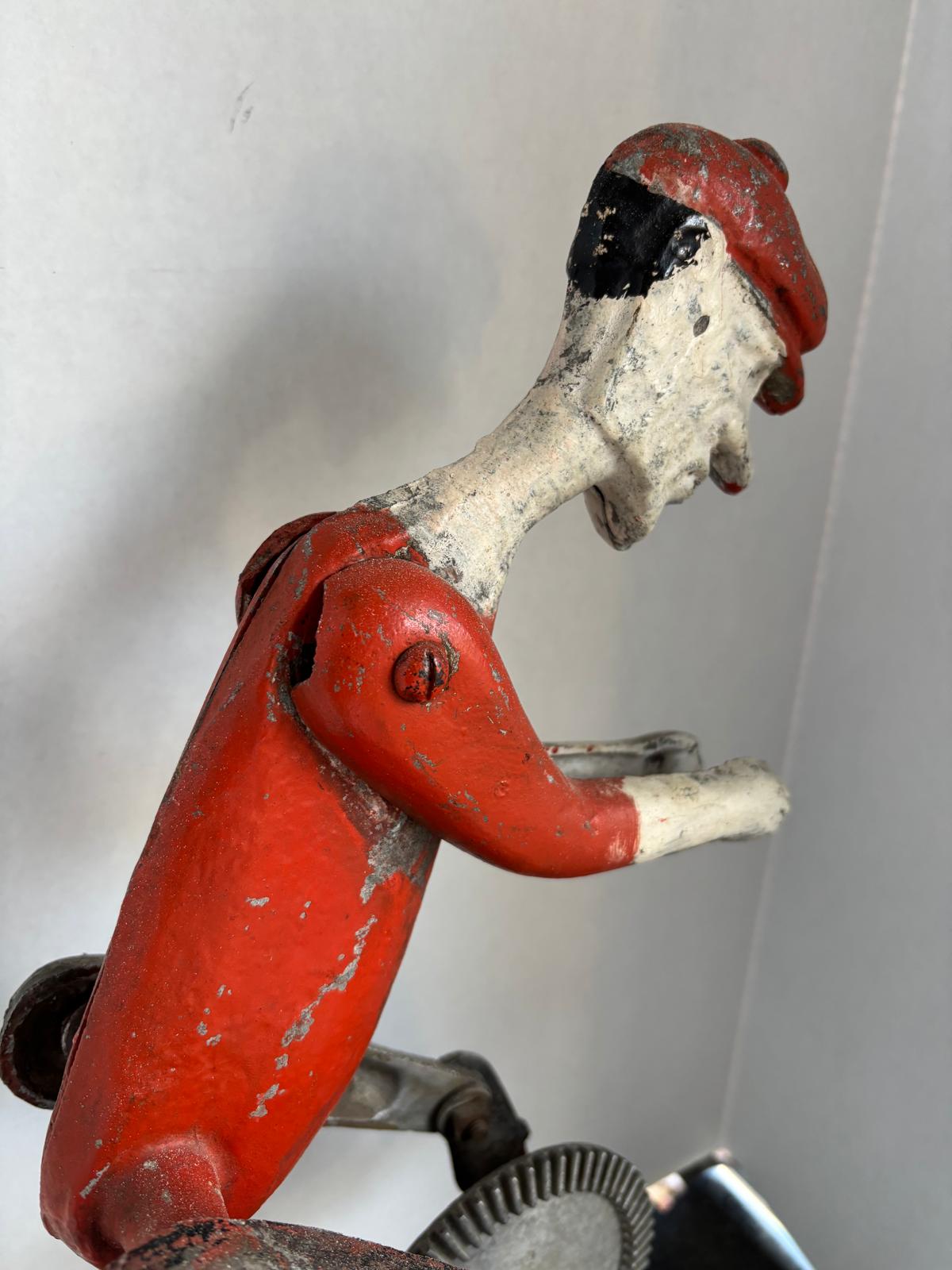 Early American Aluminum Folk-Art Cycling Automaton, c.1910–1930