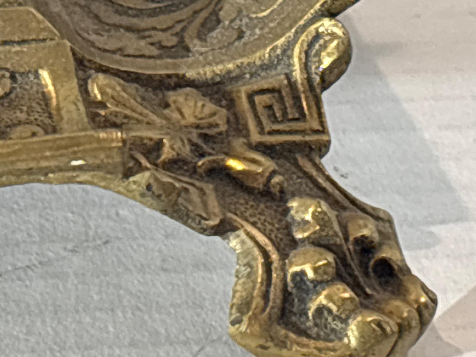 Late Victorian Heraldic Griffin Cast Bronze Letter Holder Continental European or American, Circa 1890–1910