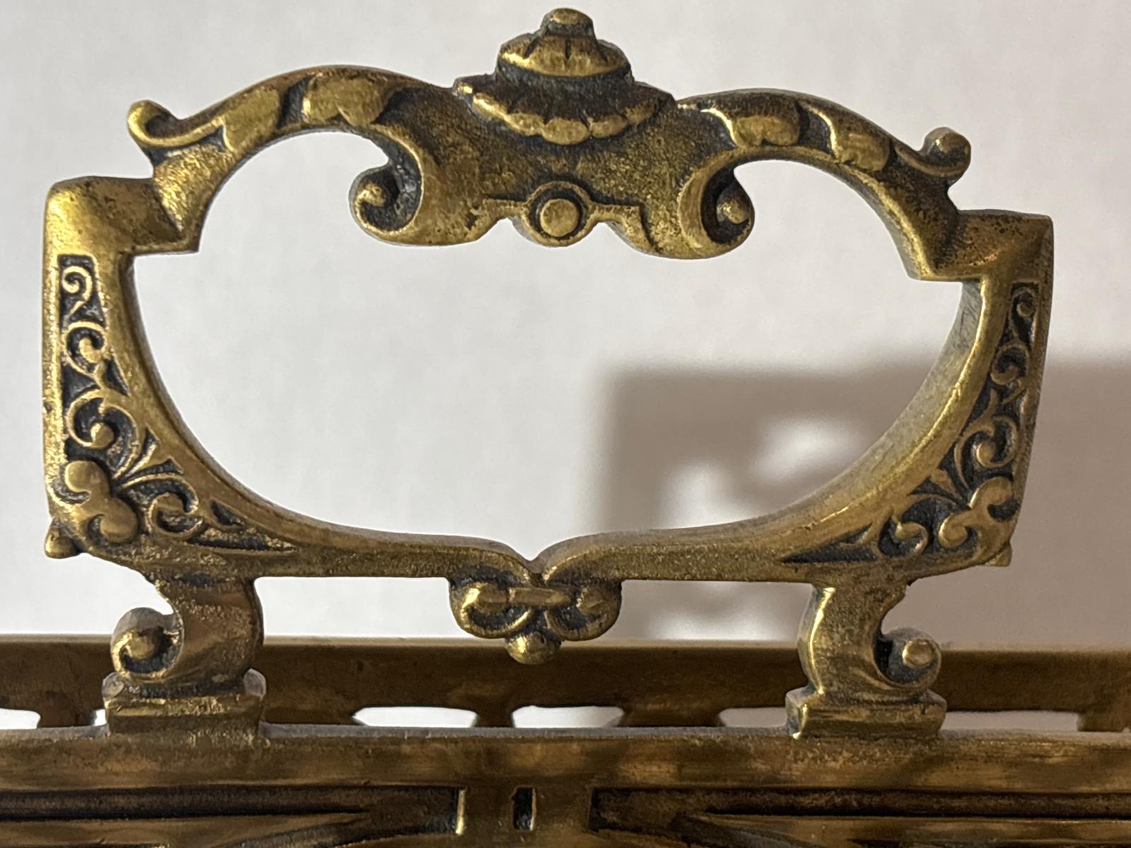 Late Victorian Heraldic Griffin Cast Bronze Letter Holder Continental European or American, Circa 1890–1910