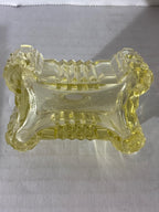 IMPORTANT ART DECO ARCHITECTURAL PERFUME BOTTLE IN URANIUM-TINTED GLASS Circa 1928–1935