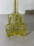 IMPORTANT ART DECO ARCHITECTURAL PERFUME BOTTLE IN URANIUM-TINTED GLASS Circa 1928–1935