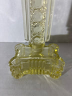 IMPORTANT ART DECO ARCHITECTURAL PERFUME BOTTLE IN URANIUM-TINTED GLASS Circa 1928–1935