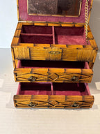 Folk Art Matchstick Jewelry Casket, circa 1930