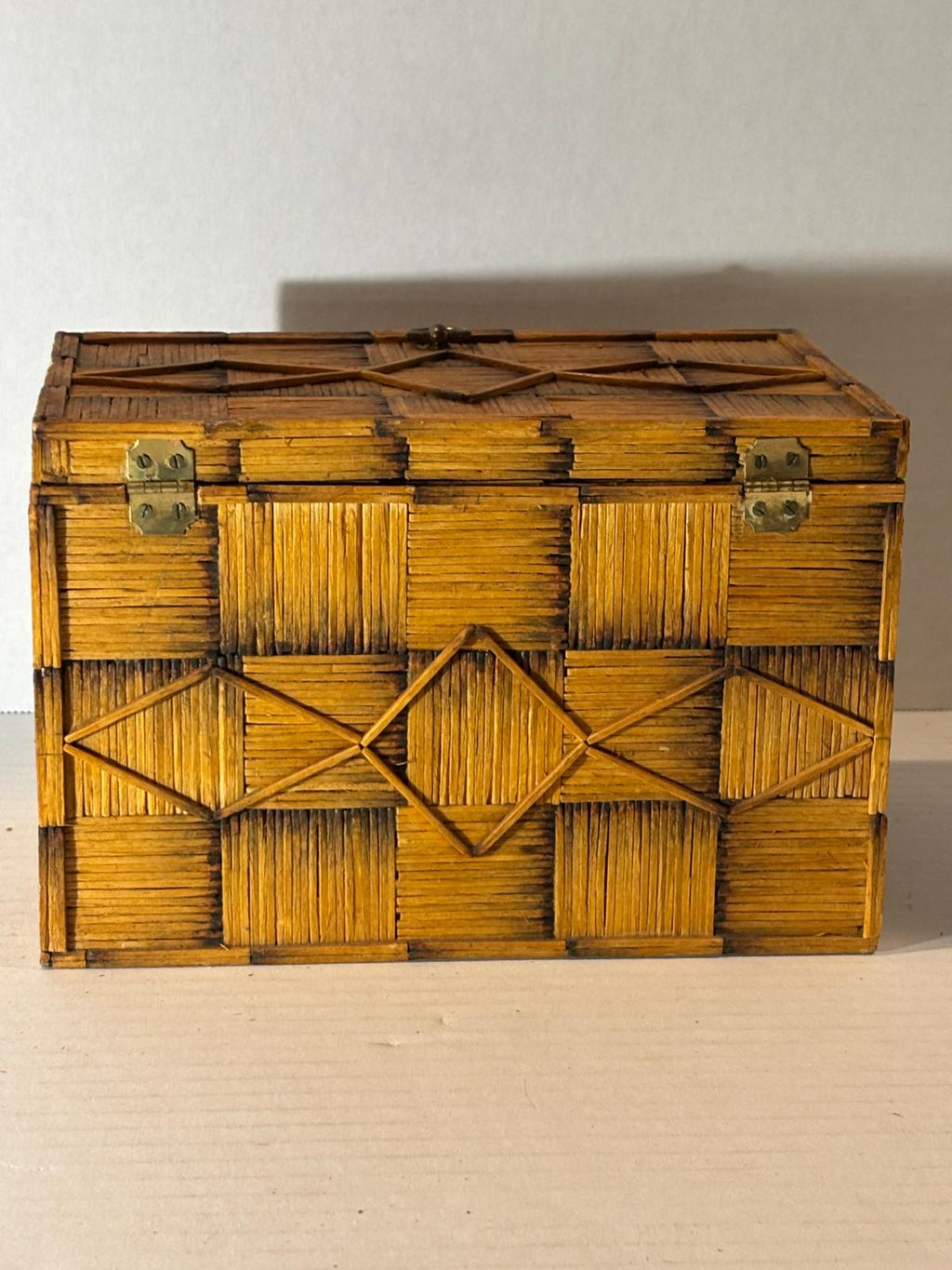 Folk Art Matchstick Jewelry Casket, circa 1930