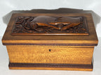 Cape Cod Maritime Folk Art Document Box with Clasped Hands Carving American, probably Cape Cod or Coastal New England, circa 1890–1910