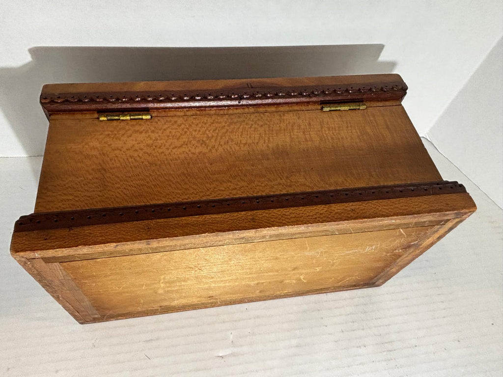 Cape Cod Maritime Folk Art Document Box with Clasped Hands Carving American, probably Cape Cod or Coastal New England, circa 1890–1910